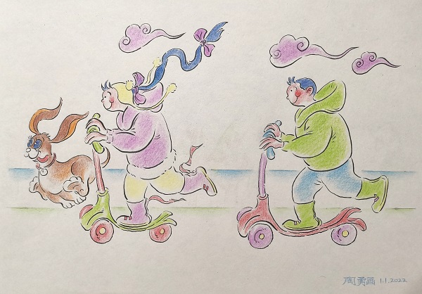 Tao Yong 24 solar terms cartoon: slight cold. jpg